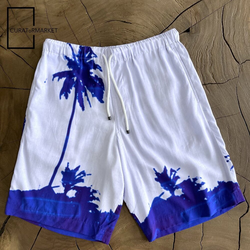 Dries Van Noten: EU46 Piper Psychedelic Palm Len Lye Print Graphic Short SS21